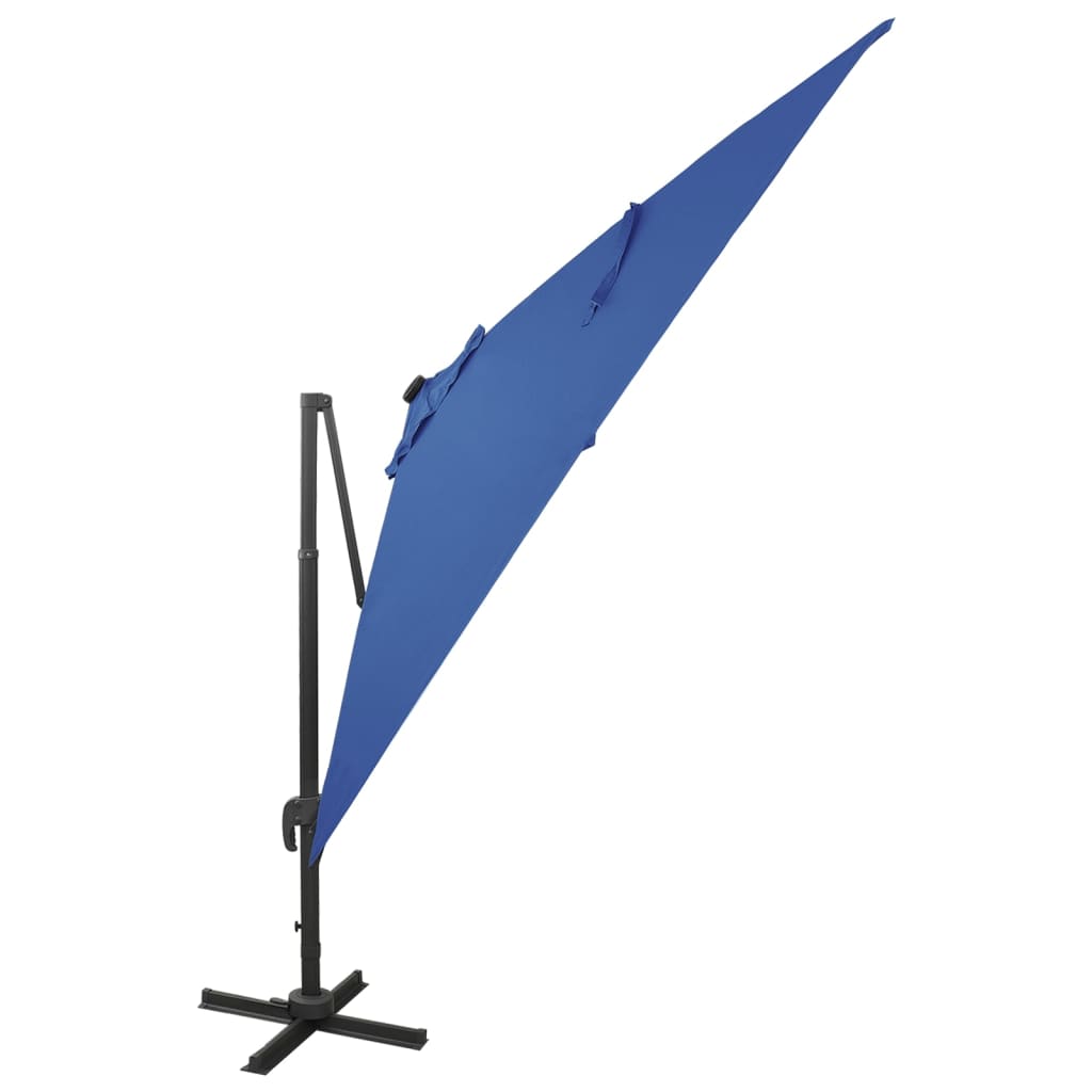 Zweefparasol Met Paal En Led-Verlichting 300 Cm Azuurblauw azure blue