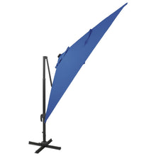 Zweefparasol Met Paal En Led-Verlichting 300 Cm Azuurblauw azure blue