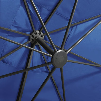 Zweefparasol Met Paal En Led-Verlichting 300 Cm Azuurblauw azure blue