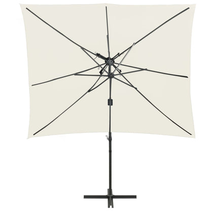 Zweefparasol Met Dubbel Dak 250X250 Cm Zandkleurig