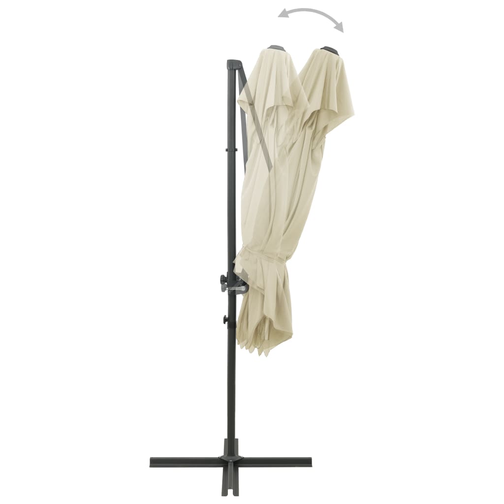 Zweefparasol Met Dubbel Dak 250X250 Cm Zandkleurig