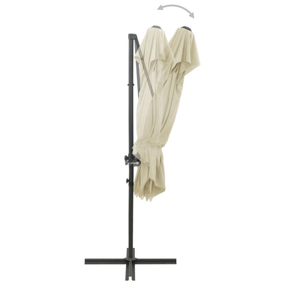 Zweefparasol Met Dubbel Dak 250X250 Cm Zandkleurig