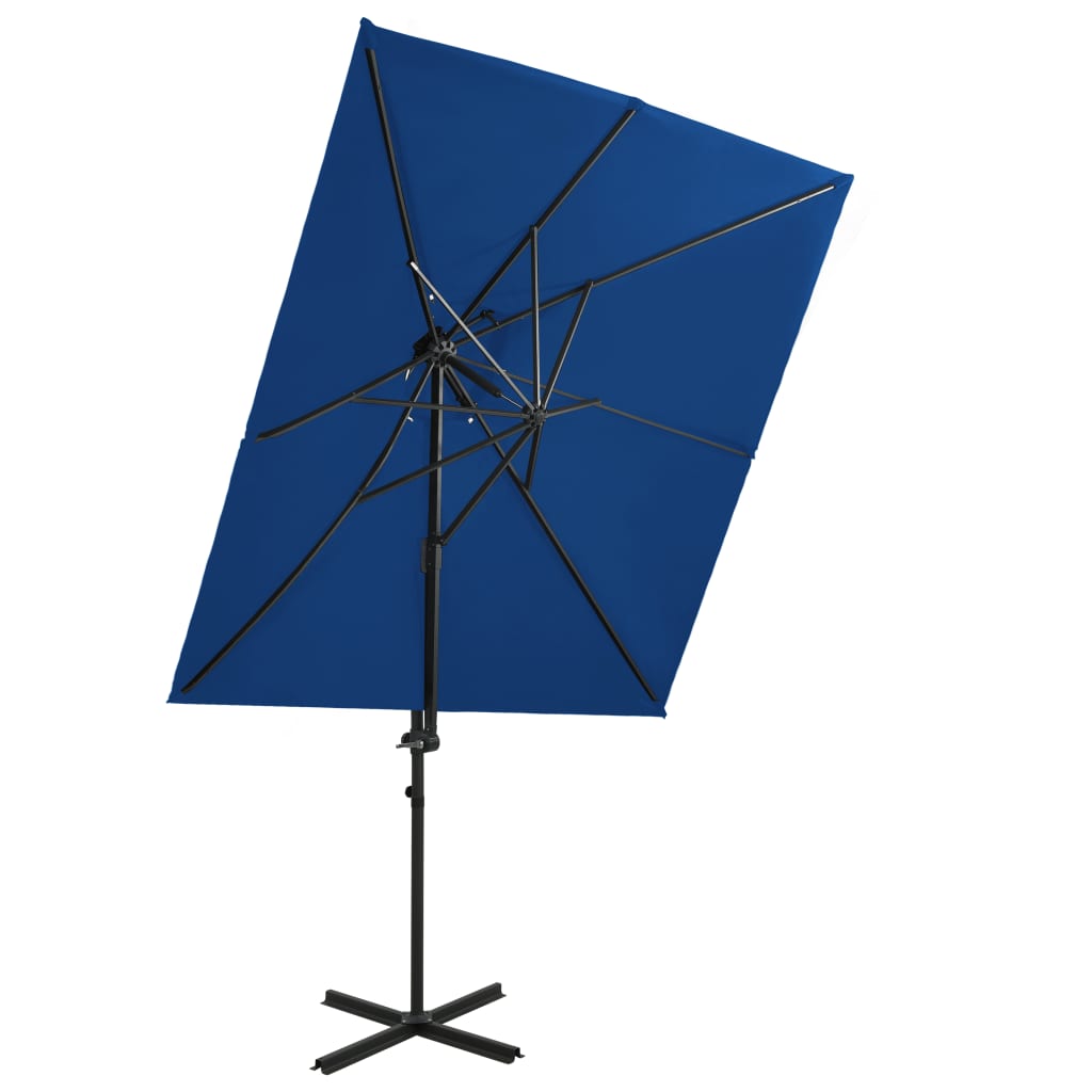Zweefparasol Met Dubbel Dak 250X250 Cm Zandkleurig