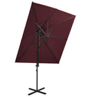 Zweefparasol Met Dubbel Dak 250X250 Cm Bordeauxrood