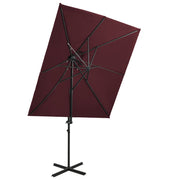 Floating Parasol with Double Roof 250x250 cm Bordeaux Red