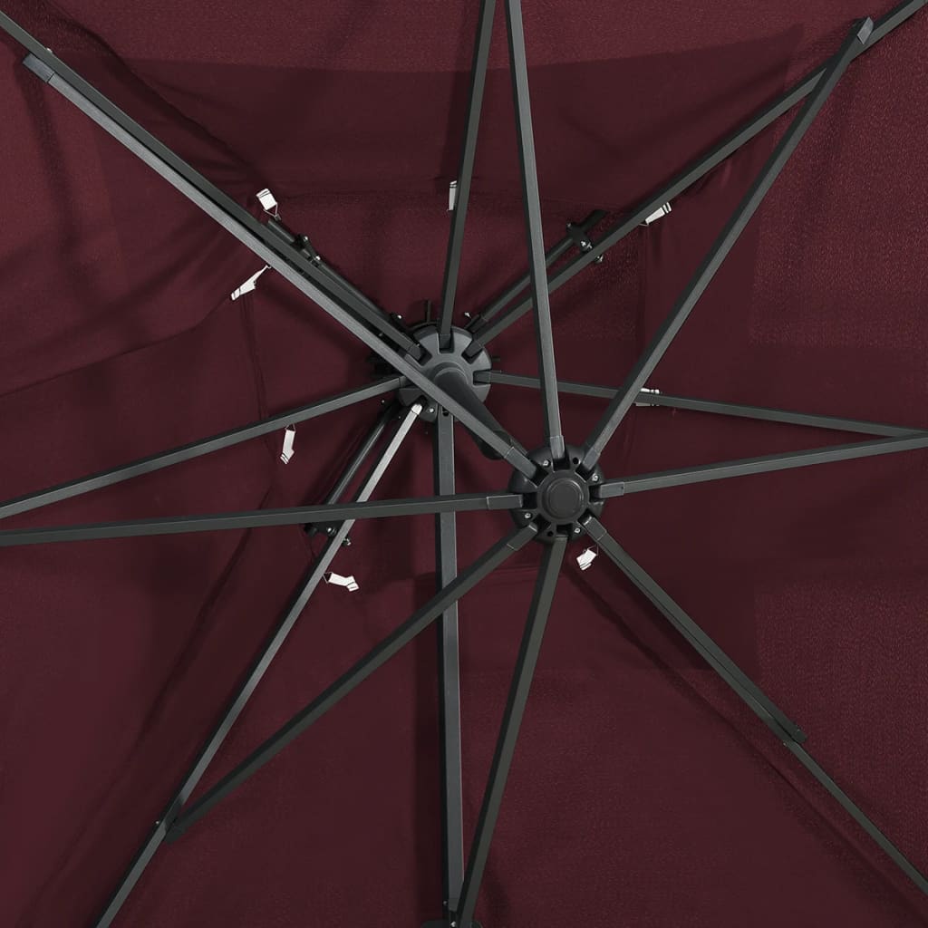Zweefparasol Met Dubbel Dak 250X250 Cm Bordeauxrood