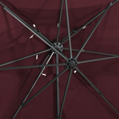 Zweefparasol Met Dubbel Dak 250X250 Cm Bordeauxrood
