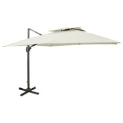 Zweefparasol 300x300 cm zandkleur dubbel dak