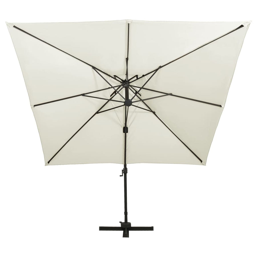 Zweefparasol Met Dubbel Dak 300X300 Cm Zandkleurig 300 x 300 cm