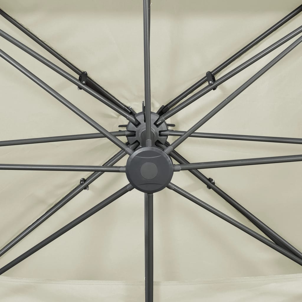 Zweefparasol Met Dubbel Dak 400X300 Cm Zandkleurig 300 x 400 cm