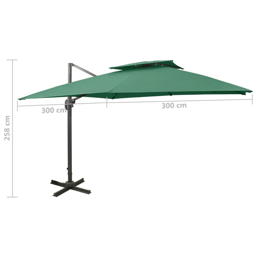 Zweefparasol Met Dubbel Dak 300 x 300 cm