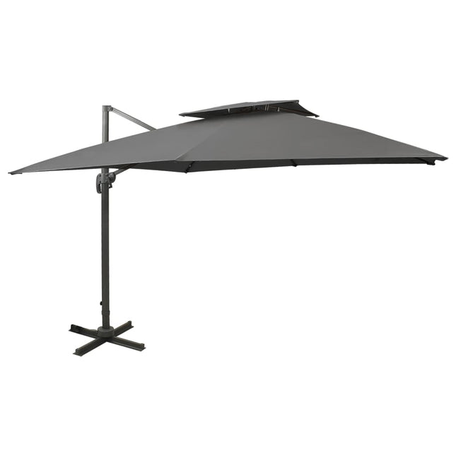 Zweefparasol Met Dubbel Dak Kleurig 300 x 300 cm Antraciet