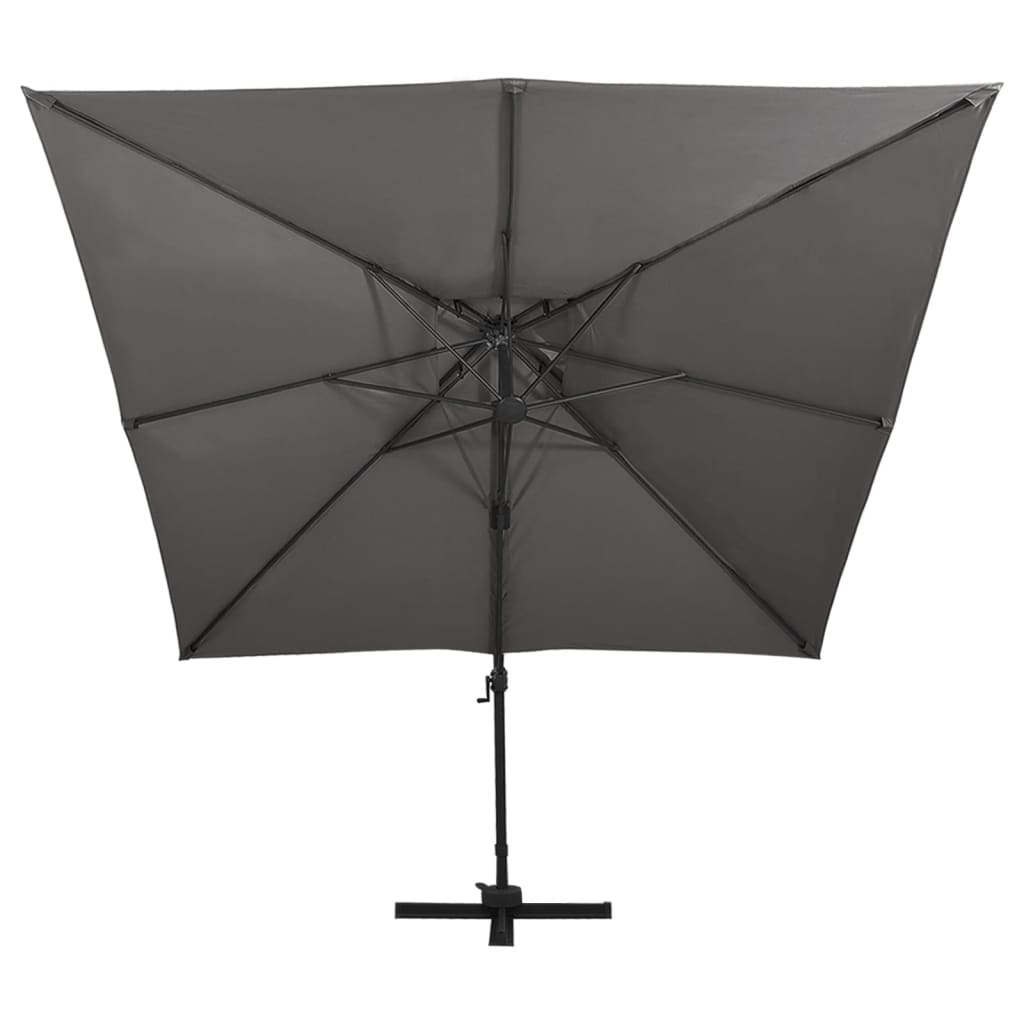 Zweefparasol Met Dubbel Dak Kleurig 300 x 300 cm Antraciet