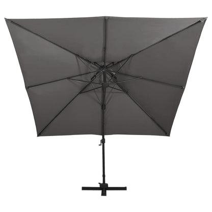 Zweefparasol Met Dubbel Dak Kleurig 300 x 300 cm Antraciet