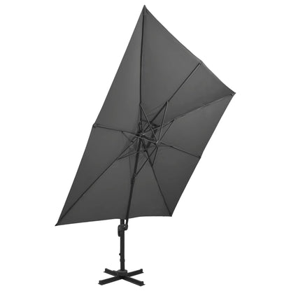 Zweefparasol Met Dubbel Dak Kleurig 300 x 300 cm Antraciet