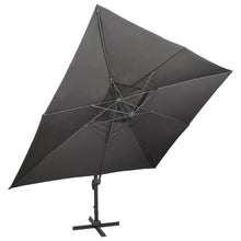 Zweefparasol Met Dubbel Dak 400X300 Cm Kleurig 300 x 400 cm Antraciet