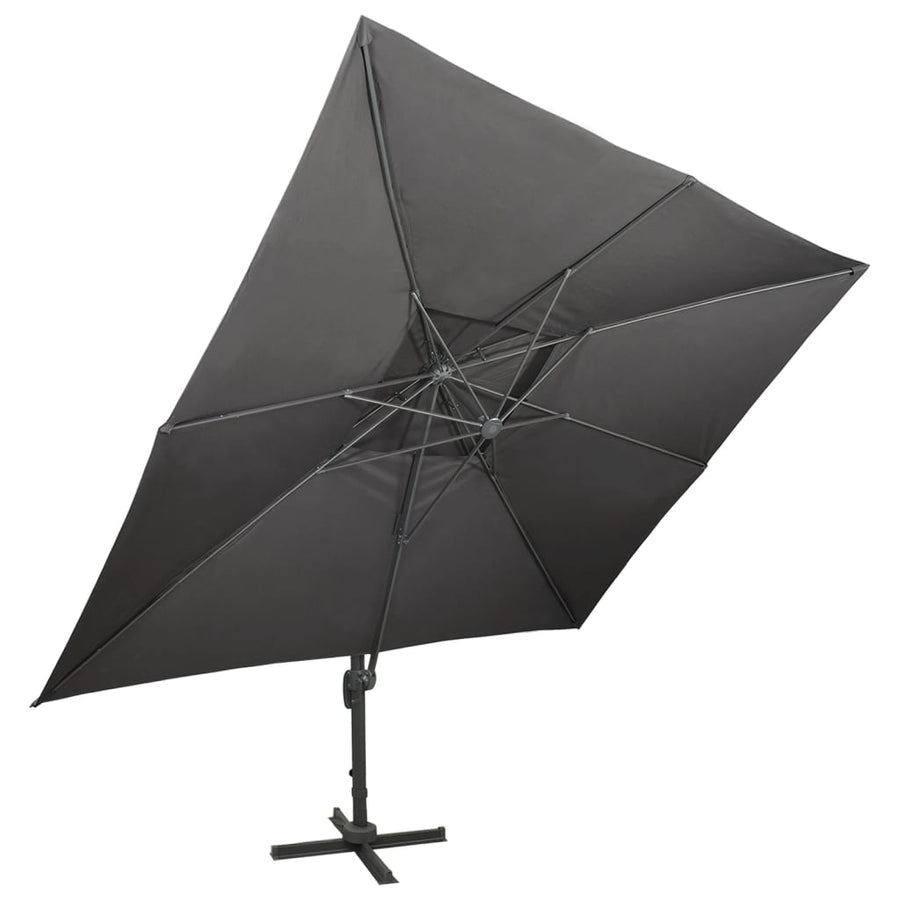 Zweefparasol Met Dubbel Dak 400X300 Cm Kleurig 300 x 400 cm Antraciet