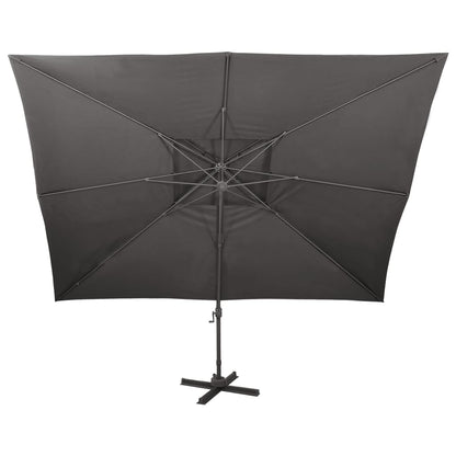 Zweefparasol Met Dubbel Dak 400X300 Cm Kleurig 300 x 400 cm Antraciet