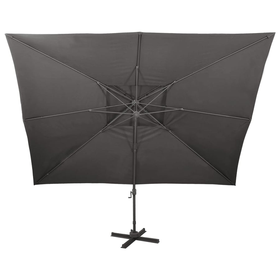 Zweefparasol Met Dubbel Dak 400X300 Cm Kleurig 300 x 400 cm Antraciet