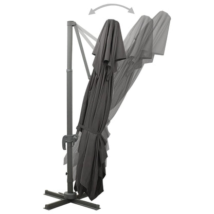 Zweefparasol Met Dubbel Dak 400X300 Cm Kleurig 300 x 400 cm Antraciet