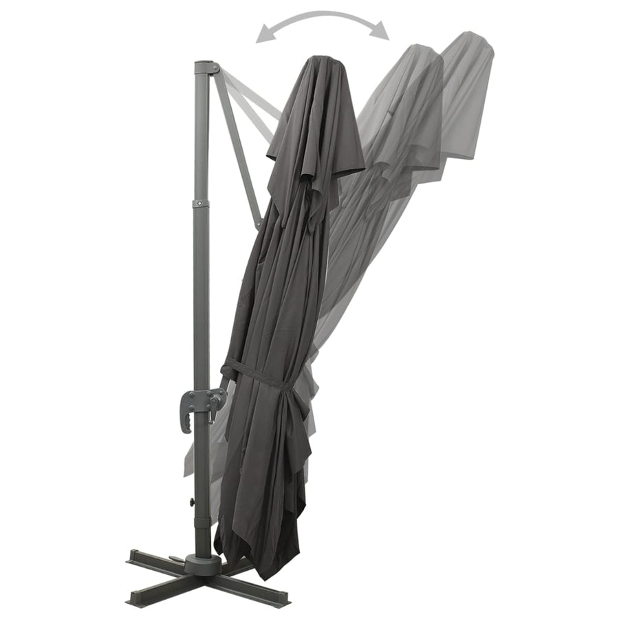 Zweefparasol Met Dubbel Dak 400X300 Cm Kleurig 300 x 400 cm Antraciet
