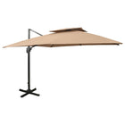 Zweefparasol Met Dubbel Dak 300 x 300 cm Taupe