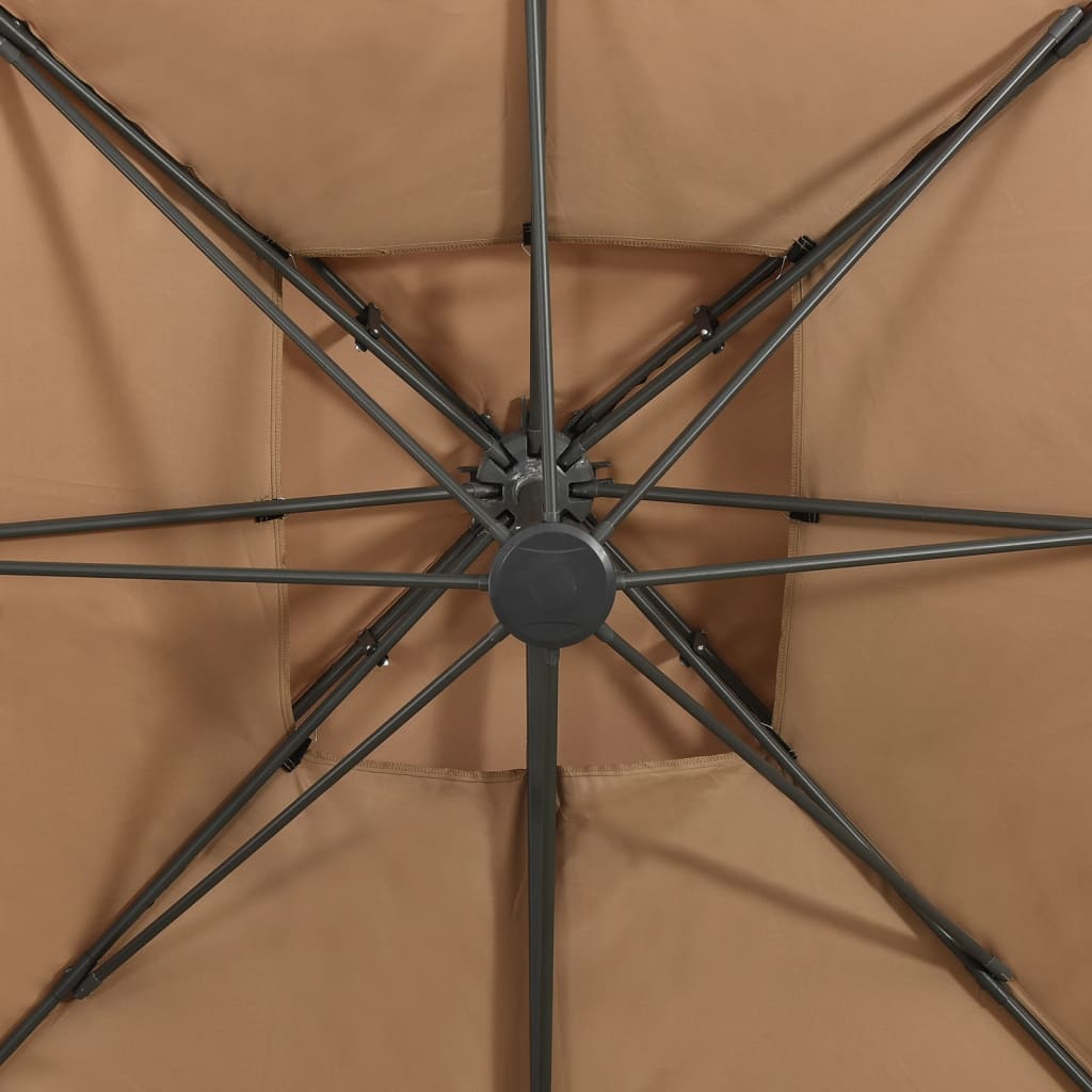 Zwevende Parasol Met Dubbele Bovenkant 300 x 300 cm