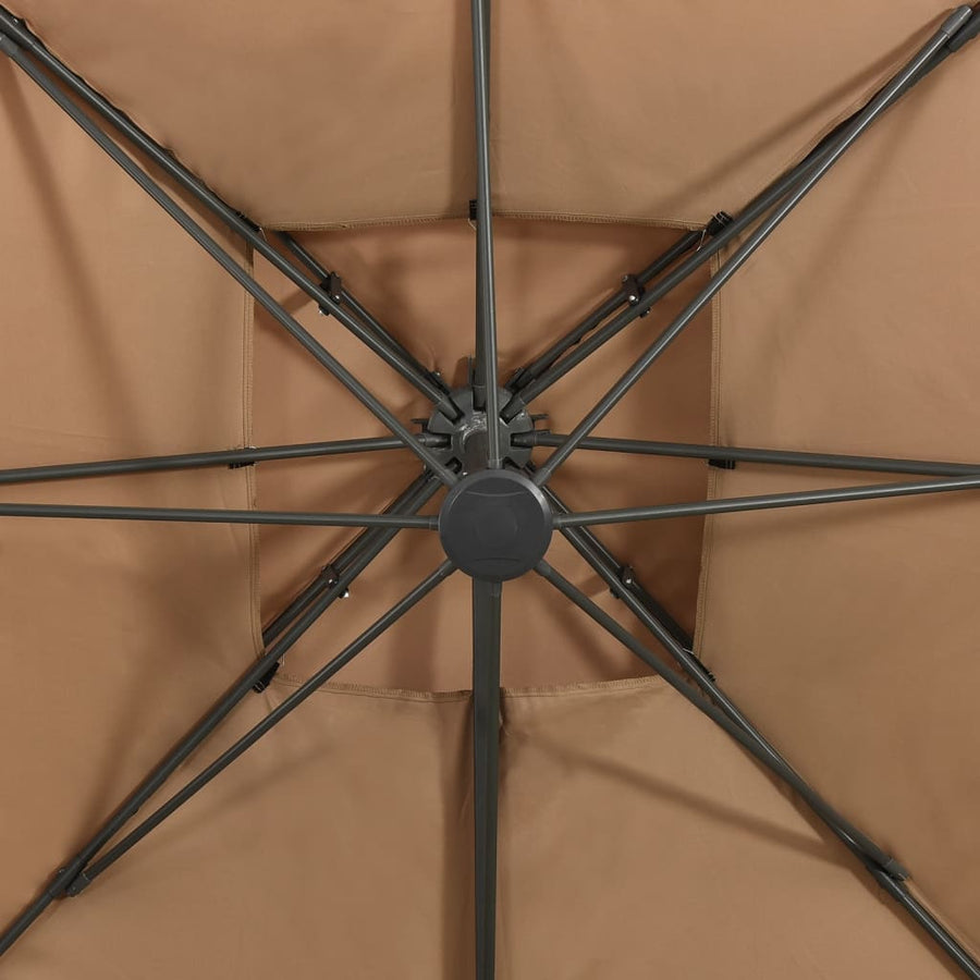 Zwevende Parasol Met Dubbele Bovenkant 300 x 300 cm