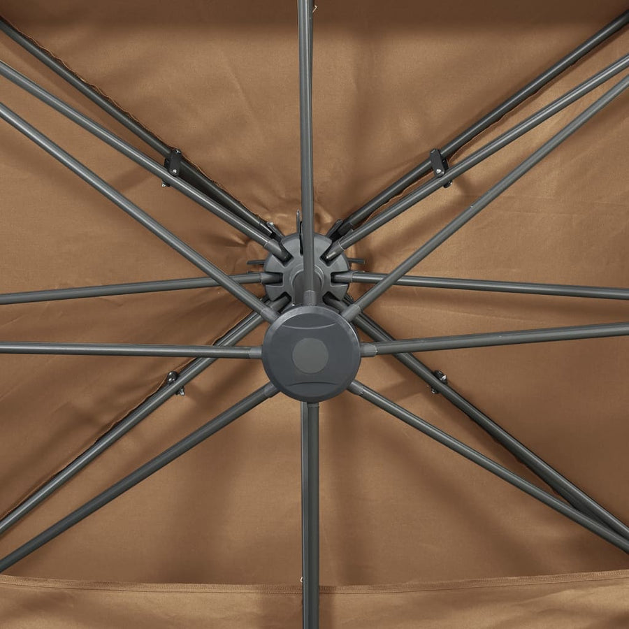 Zweefparasol Met Dubbel Dak 400X300 Cm Taupe 300 x 400 cm