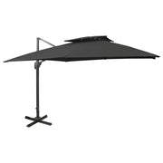 Zweefparasol 300x300 cm dubbel dak zwart