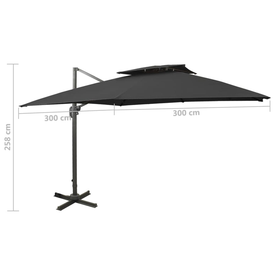 Zweefparasol Met Dubbel Dak 300 x 300 cm