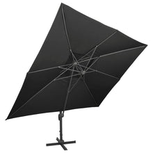 Zweefparasol Met Dubbel Dak 400X300 Cm Zwart 300 x 400 cm