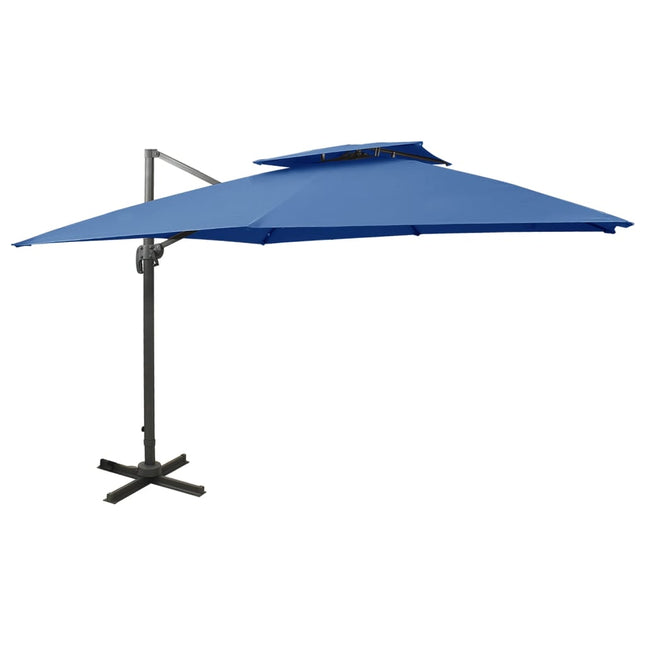 Zweefparasol Met Dubbel Dak Azuurblauw 300 x 300 cm azure blue