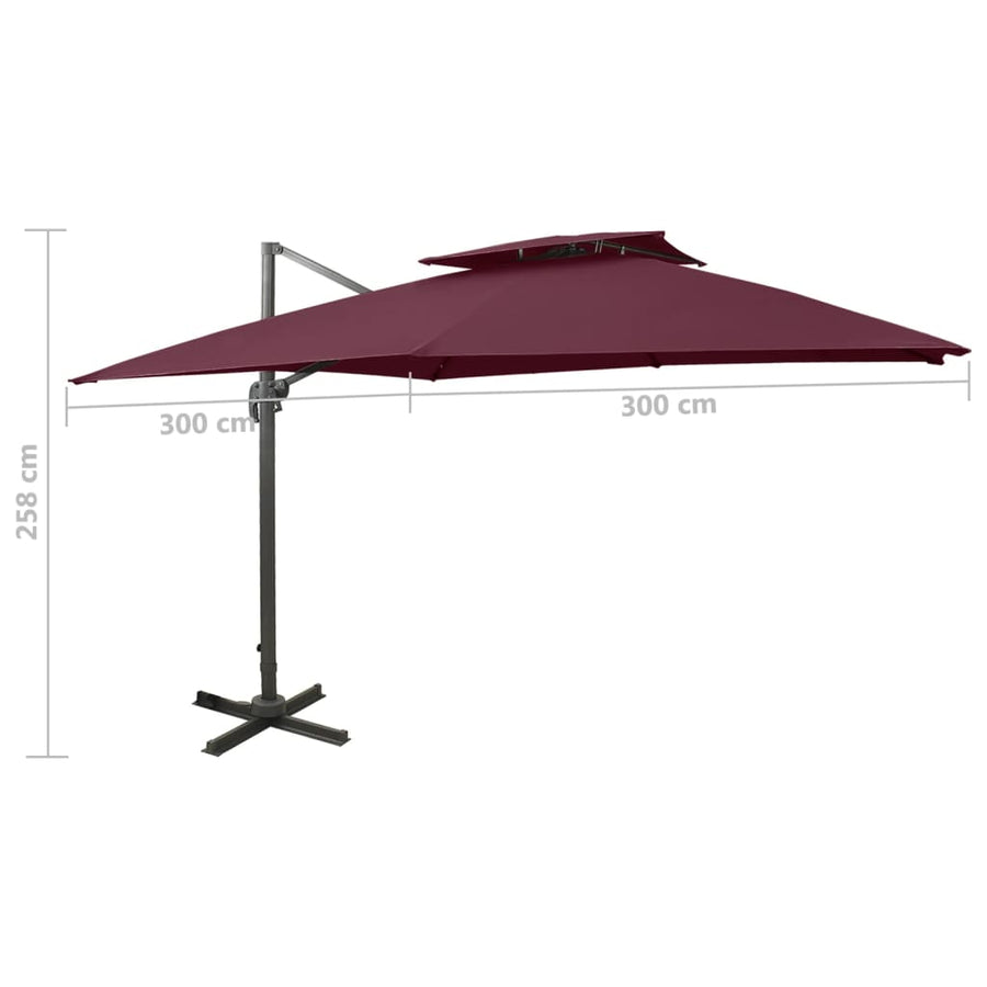 Zweefparasol Met Dubbel Dak 300 x 300 cm