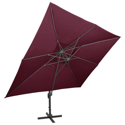 Zweefparasol Met Dubbel Dak 400X300 Cm Bordeauxrood 300 x 400 cm