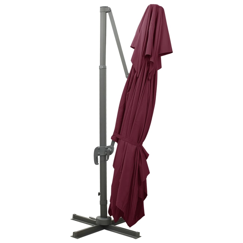 Zweefparasol Met Dubbel Dak 400X300 Cm Bordeauxrood 300 x 400 cm