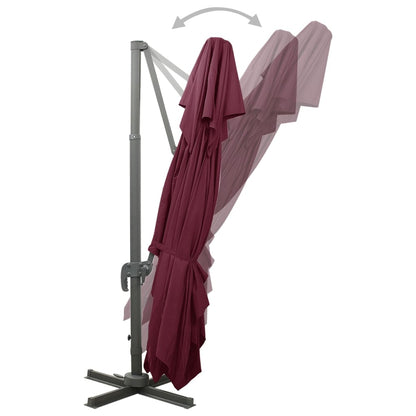 Zweefparasol Met Dubbel Dak 400X300 Cm Bordeauxrood 300 x 400 cm