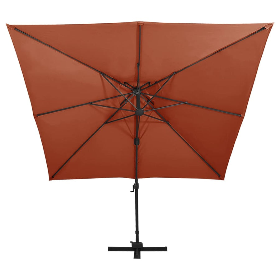 Zweefparasol Met Dubbel Dak Kleurig 300 x 300 cm Terracotta