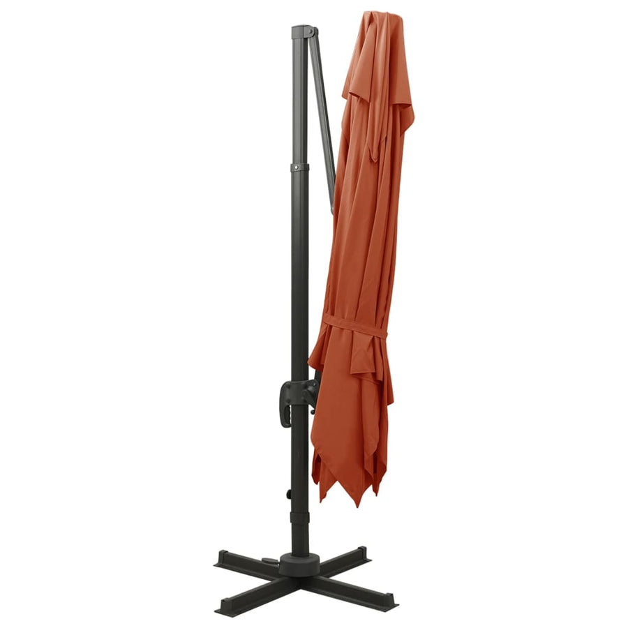 Zweefparasol Met Dubbel Dak Kleurig 300 x 300 cm Terracotta