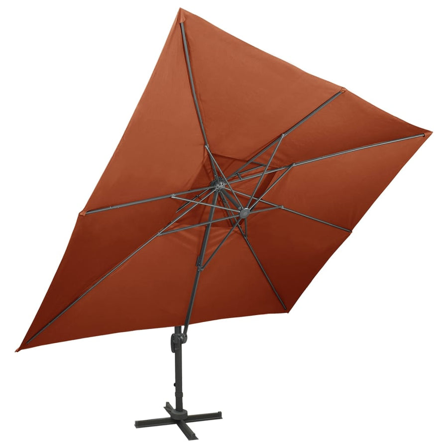 Zweefparasol Met Dubbel Dak 400X300 Cm Terracottakleurig 300 x 400 cm