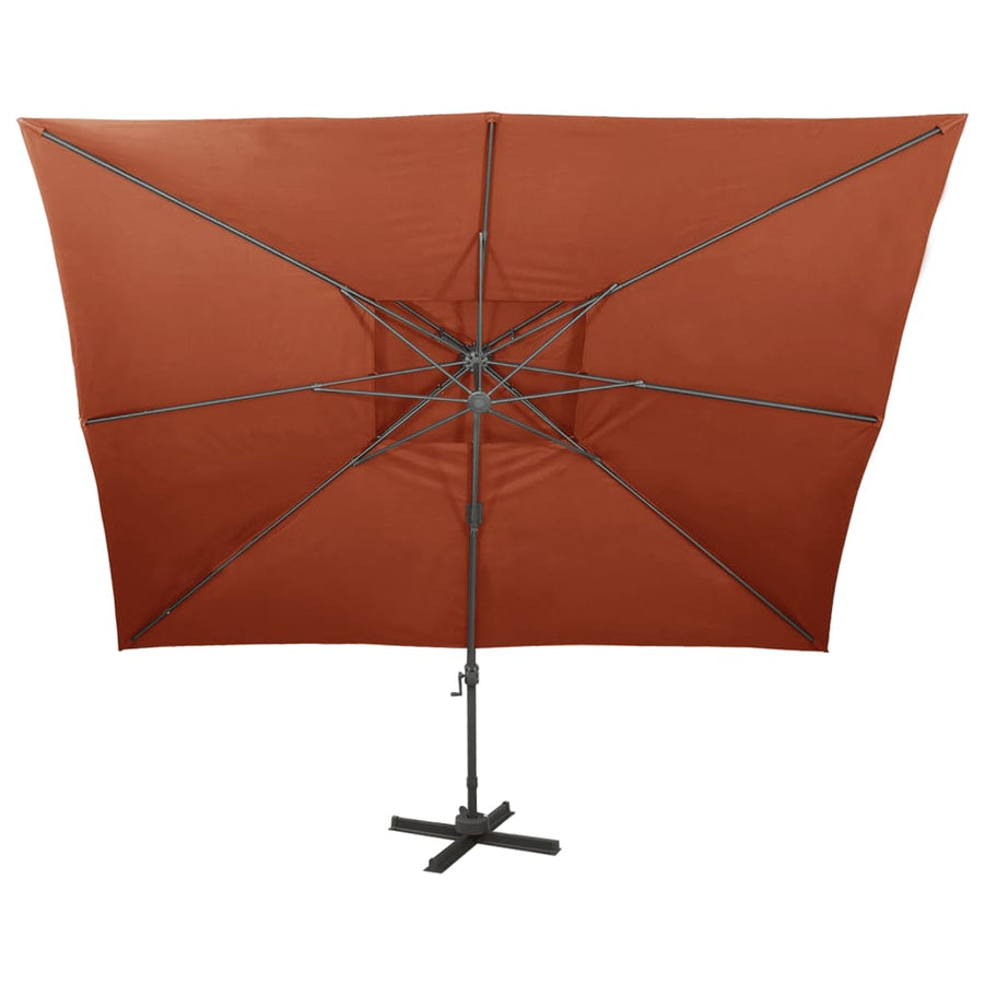 Zweefparasol Met Dubbel Dak 400X300 Cm Terracottakleurig 300 x 400 cm