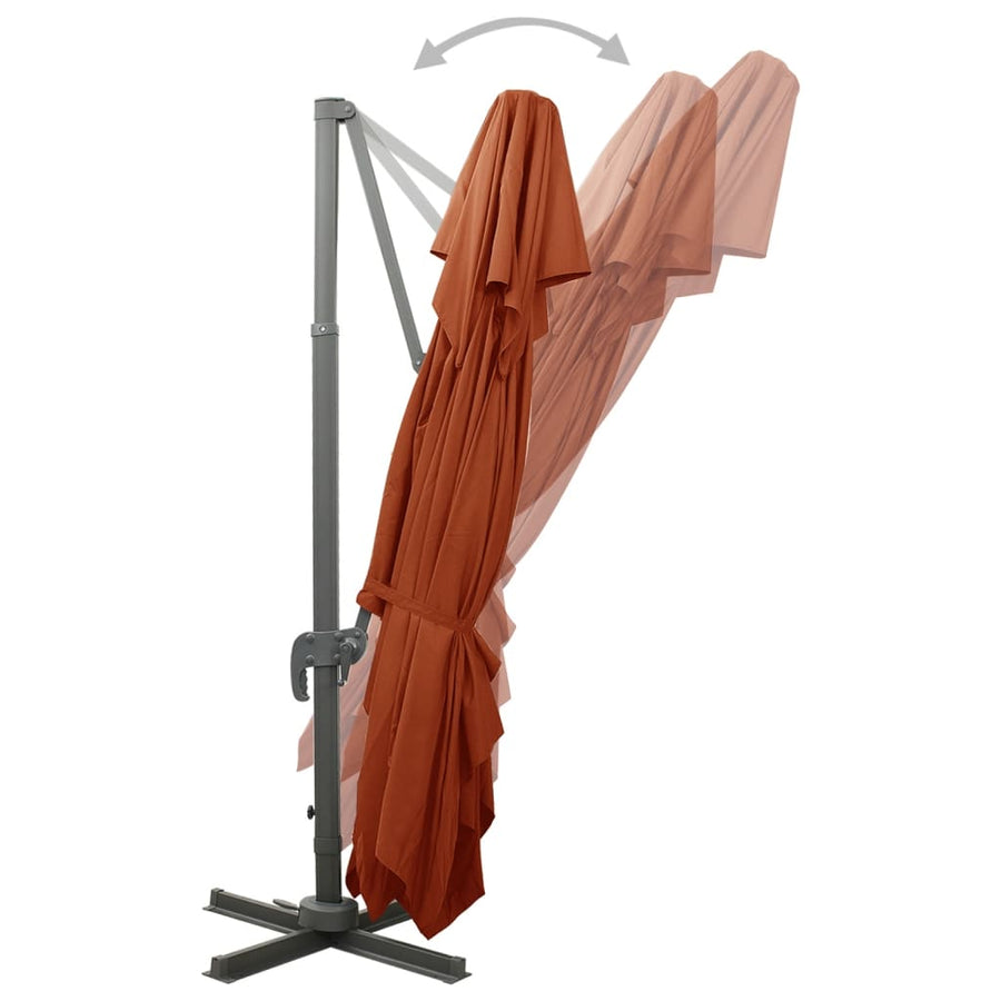 Zweefparasol Met Dubbel Dak 400X300 Cm Terracottakleurig 300 x 400 cm