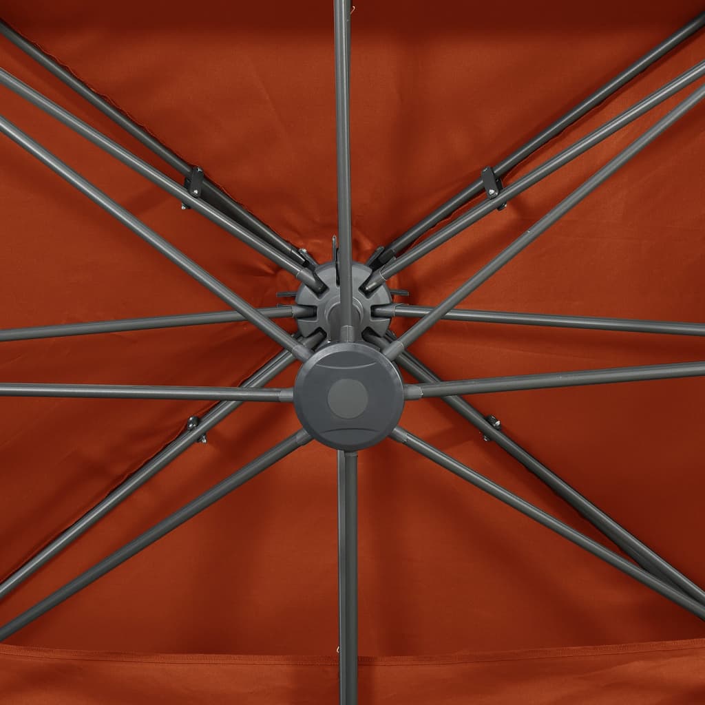 Zweefparasol Met Dubbel Dak 400X300 Cm Terracottakleurig 300 x 400 cm