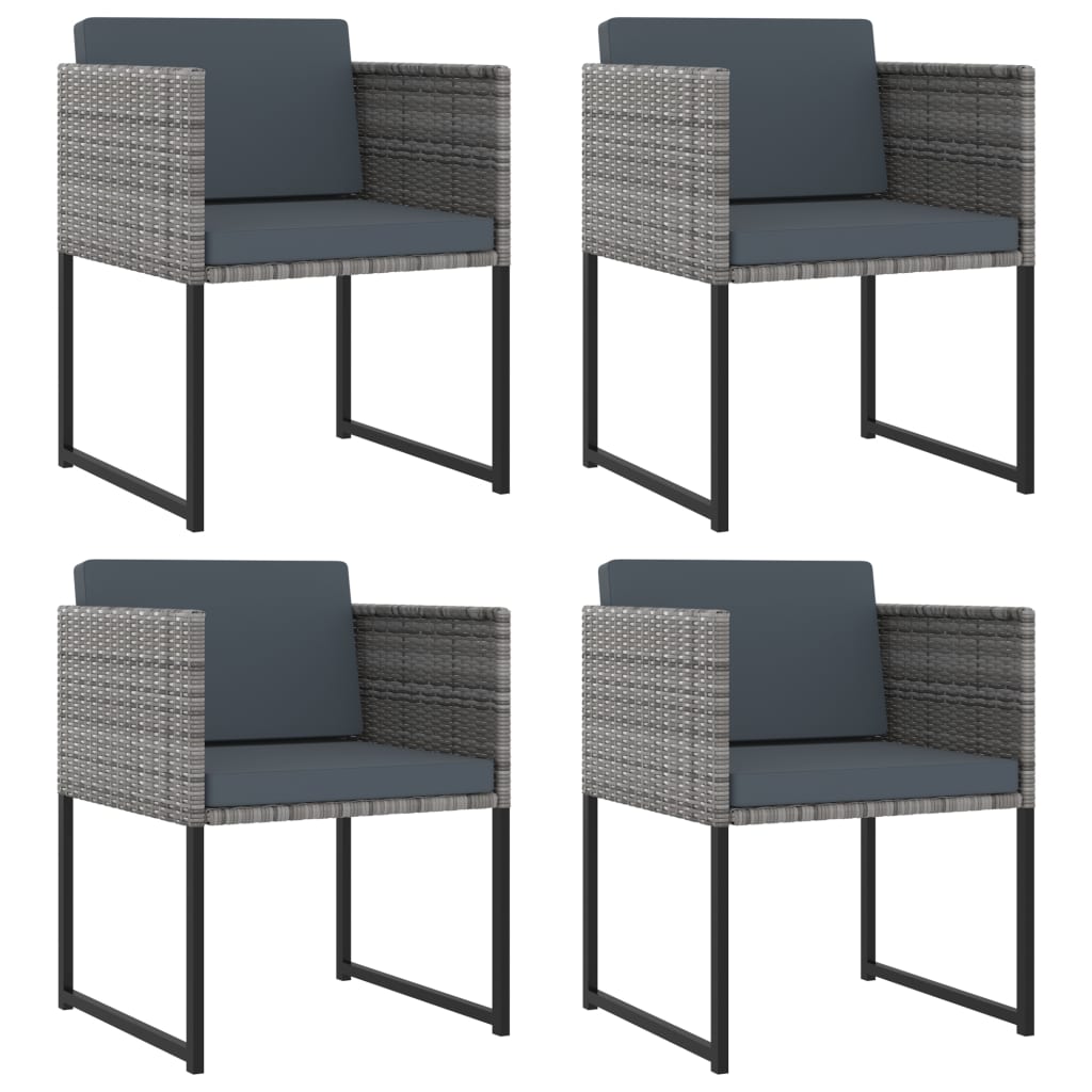 -Delige Tuinset Met Kussens Poly Rattan 9 Grijs