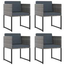 -Delige Tuinset Met Kussens Poly Rattan 9 Grijs