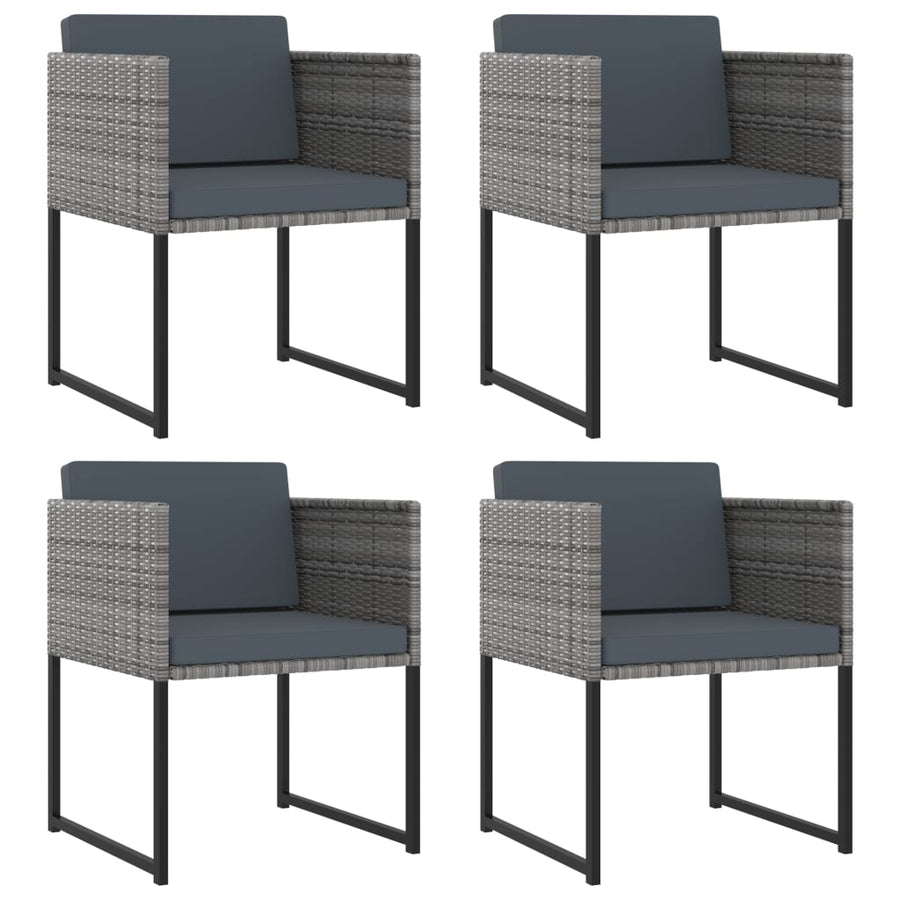 -Delige Tuinset Met Kussens Poly Rattan 9 Grijs