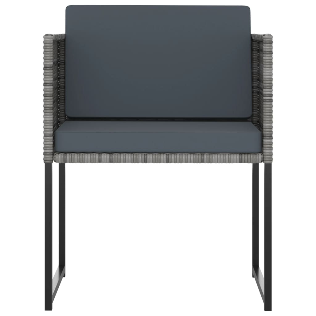 -Delige Tuinset Met Kussens Poly Rattan 9 Grijs