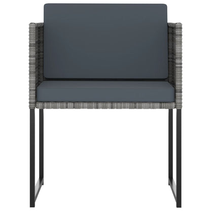 -Delige Tuinset Met Kussens Poly Rattan 9 Grijs