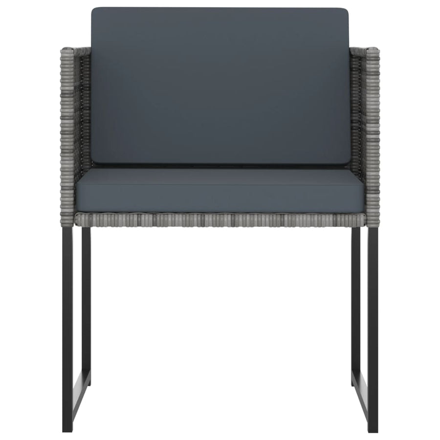 -Delige Tuinset Met Kussens Poly Rattan 9 Grijs