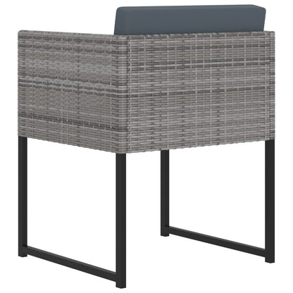 -Delige Tuinset Met Kussens Poly Rattan 9 Grijs
